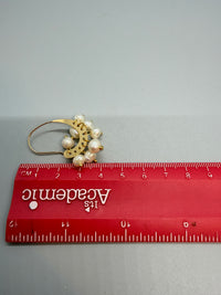 Freshwater Pearl Hoop Earrings with Gold Fringe, Modern Dangle Hoops, Elegant Statement Jewelry for Her