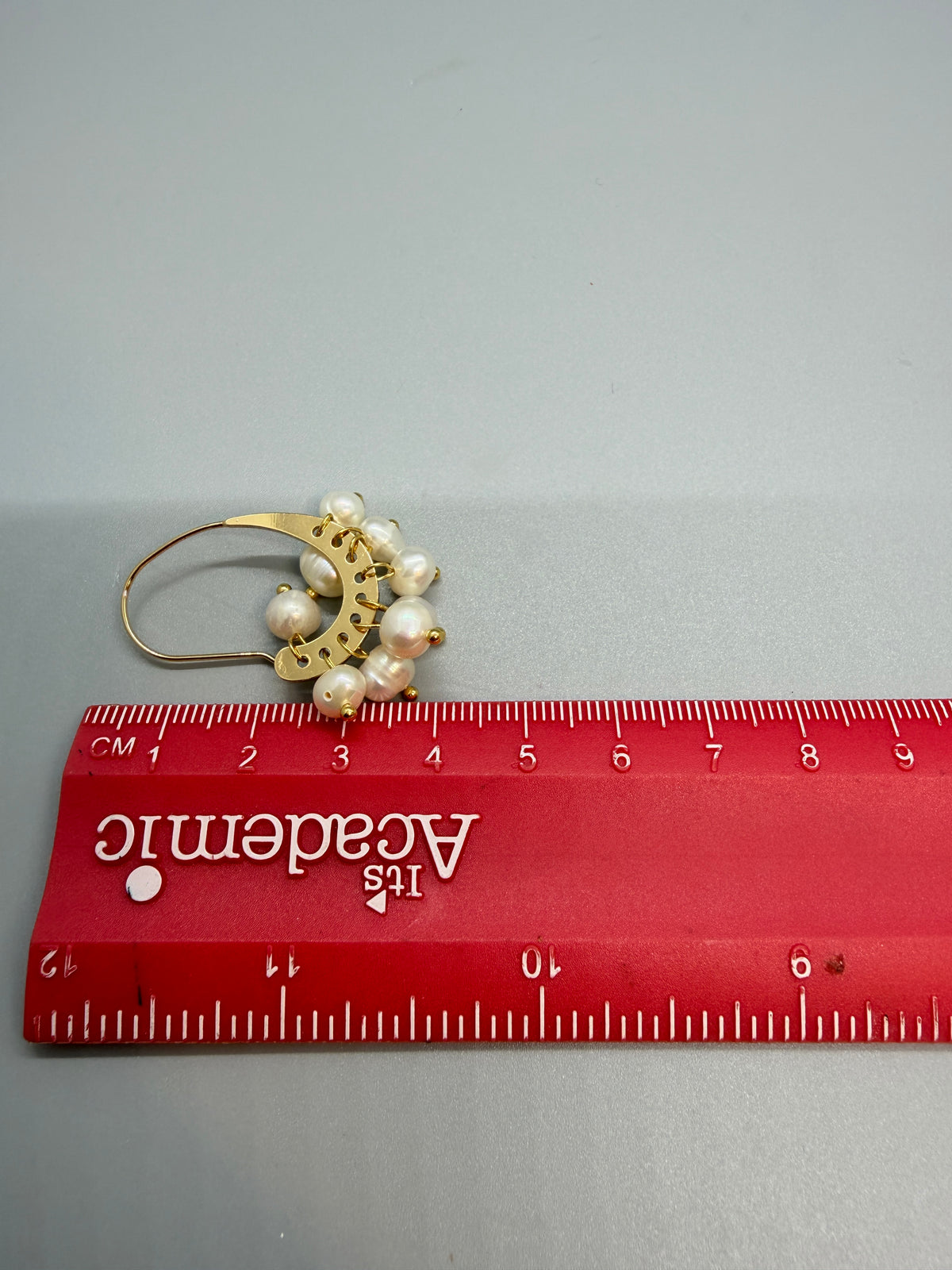 Freshwater Pearl Hoop Earrings with Gold-Tone Fringe