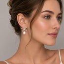 Freshwater Pearl Starfish Stud Earrings, Gold Plated Cubic Zirconia Ocean Jewelry, Beach Wedding Gift for Her