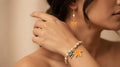Autumn Maple Leaf Jewelry Set, Pearl Bracelet and Leaf Earrings, Fall Jewelry Gift for Her, Handmade Nature Inspired Jewelry Set