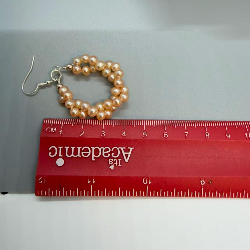 Handmade Pearl Hoop Earrings, Elegant Gold Beaded Statement Earrings, Bridal Jewelry, Wedding Gift for Her, Feminine Fashion Jewelry
