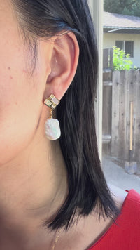 Baroque pearl drop earrings worn video