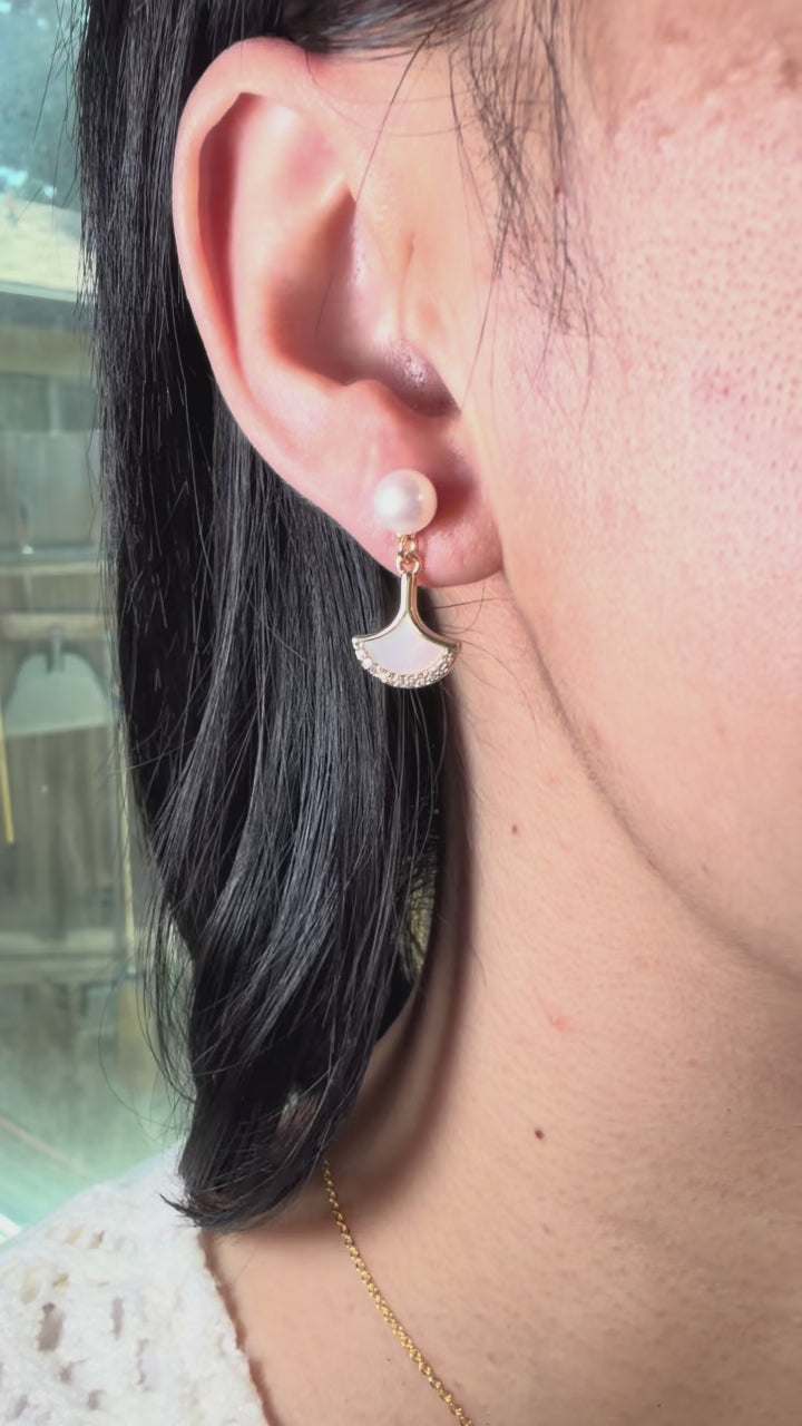 Ginkgo leaf pearl jewelry set video